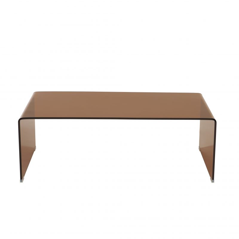 Table basse GINZA verre trempé caramel 120cm Table basse GINZA verre trempé caramel 120cm