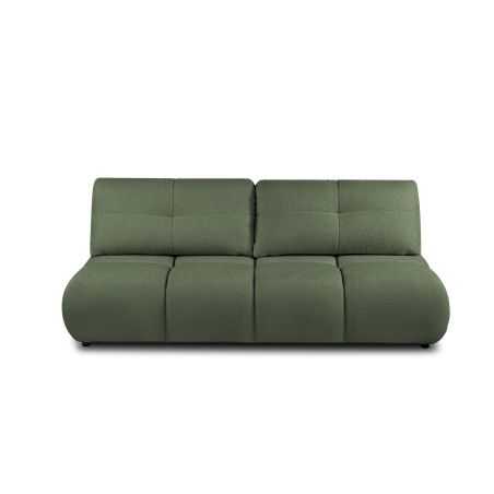Canapé droit convertible TASCA 3 places tissu bouclette vert kaki
