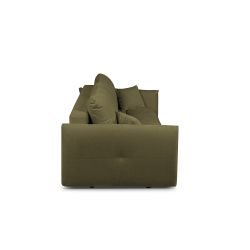 Canapé droit convertible COMO 3 places tissu chenille vert kaki