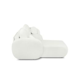 Canapé d'angle gauche convertible CARLOTTA 4 places tissu chenille écru