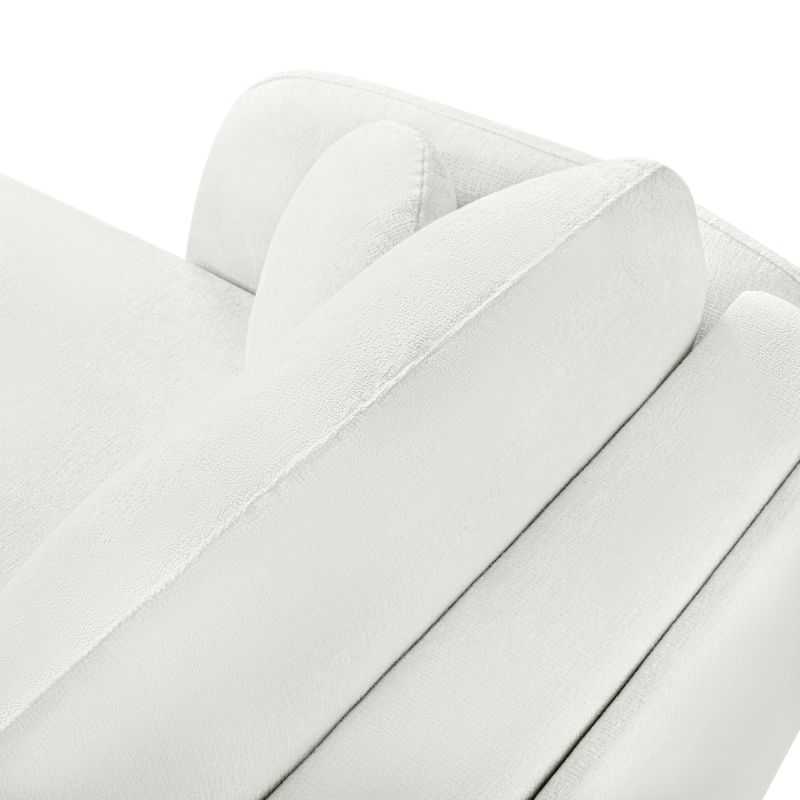 Canapé d'angle gauche convertible CARLOTTA 4 places tissu chenille écru