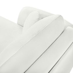 Canapé d'angle droit convertible CARLOTTA 4 places tissu chenille écru