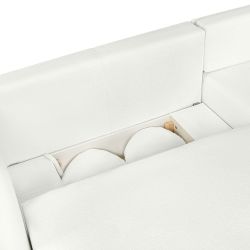 Canapé d'angle droit convertible CARLOTTA 4 places tissu chenille écru