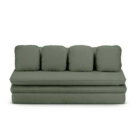 Banquette convertible NOMA 3 places tissu bouclette vert kaki