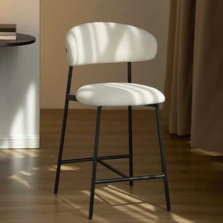 Lot de 2 tabourets GALLY tissu beige