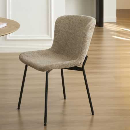 Lot de 2 chaises GIJA tissu marron glacé