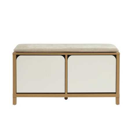 Banc à chassure KILDA blanc effet chêne