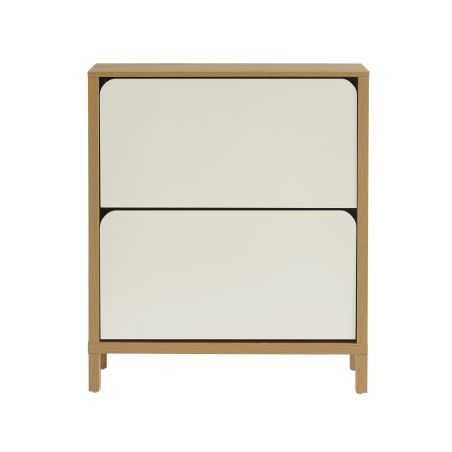 Meuble à chaussure KILDA blanc effet chêne