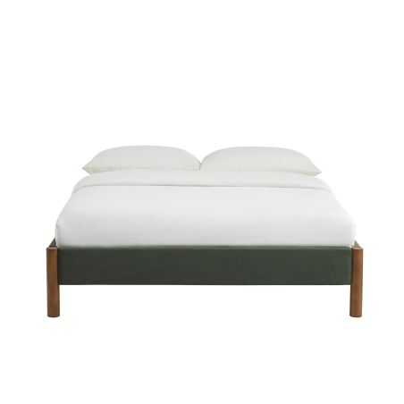 Lit BOWI tissu kaki 140190 sommier inclus