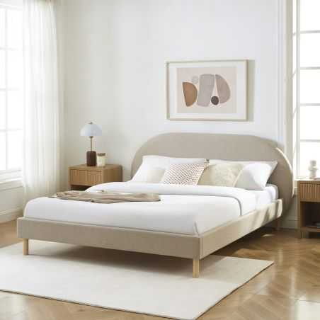 Lit NEBULA tissu grège 160200 sommier inclus