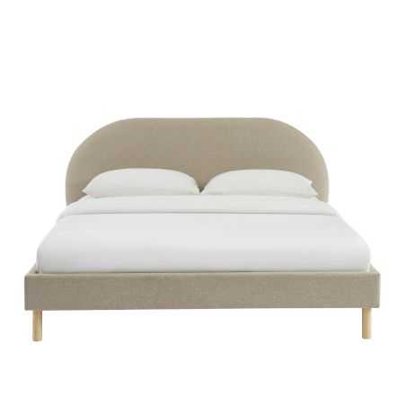 Lit NEBULA tissu grège 160200 sommier inclus