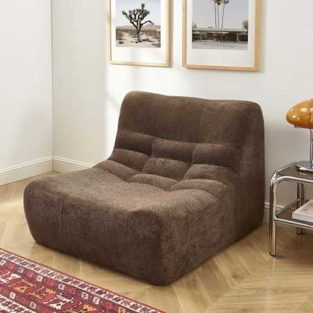 Chauffeuse JANIS modulable 1 place tissu chenille marron