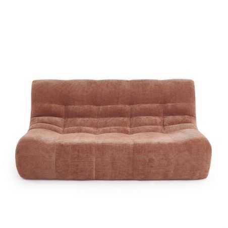 Banquette JANIS modulable 2 places tissu chenille terracotta