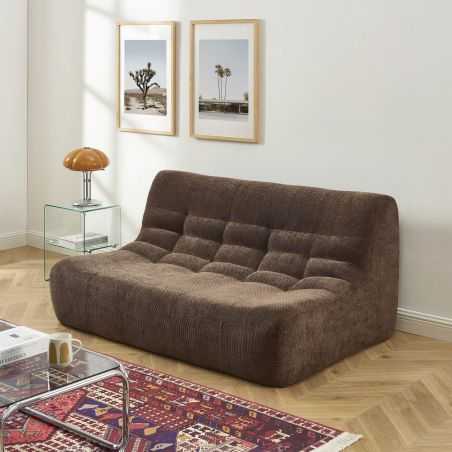 Banquette JANIS modulable 2 places tissu chenille marron