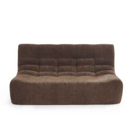 Banquette JANIS modulable 2 places tissu chenille marron