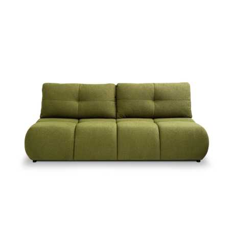 Canapé droit convertible TASCA 3 places tissu bouclette vert olive