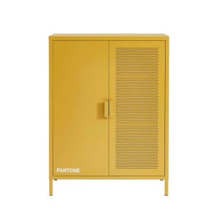 Buffet PANTONE métal jaune moutarde h100cm