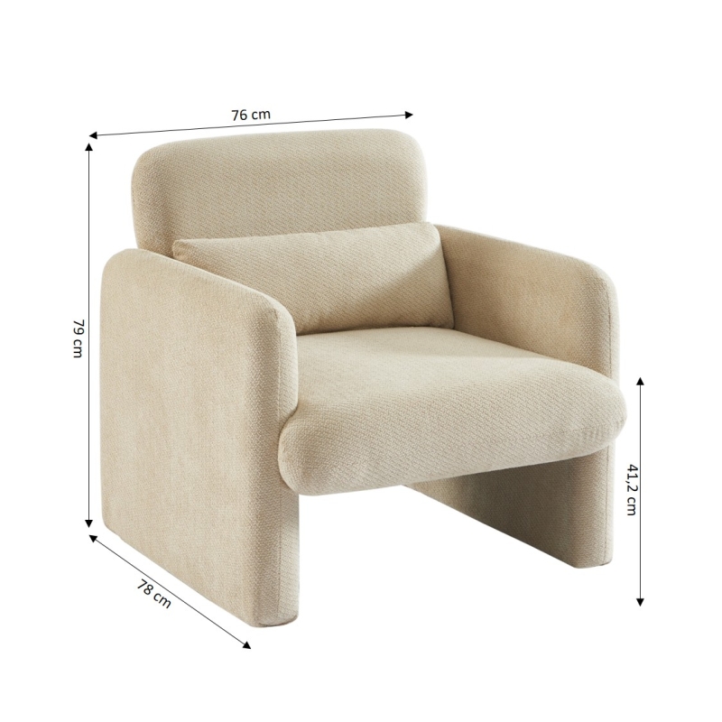 Fauteuil OMA tissu beige
