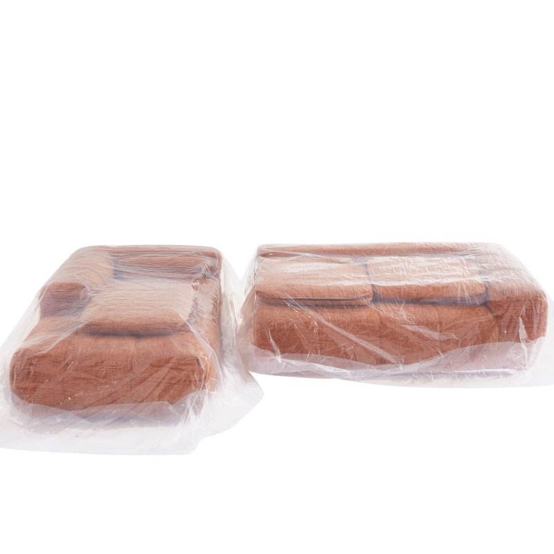 Canapé d'angle droit compressé AUREA 4 places tissu beige