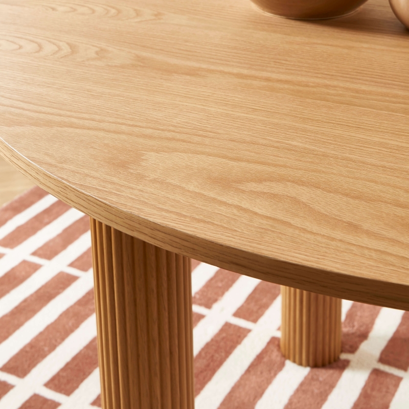 Table de séjour PENELOPE ronde placage chêne 115 cm