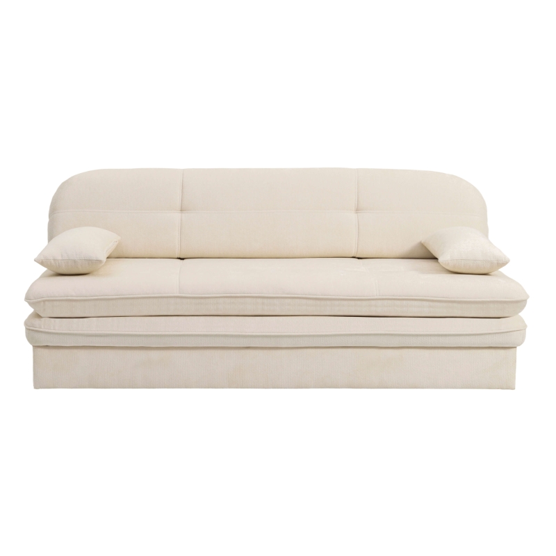 Banquette convertible CILA 3 places tissu beige