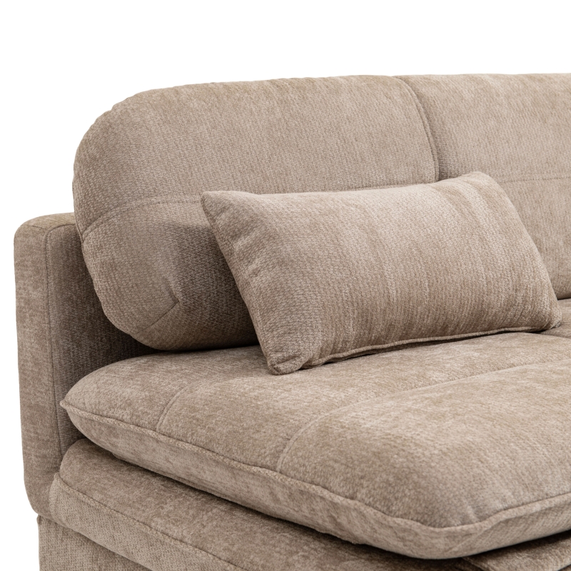 Banquette convertible CILA 3 places tissu marron