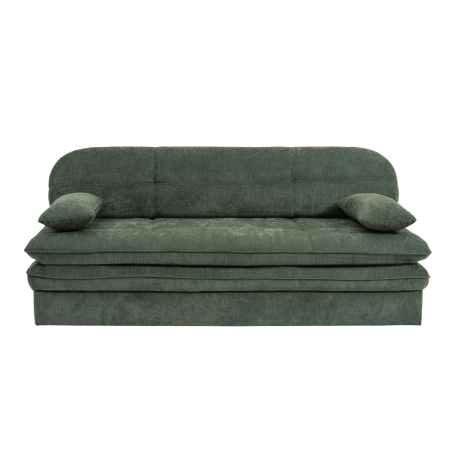Banquette convertible CILA 3 places tissu vert