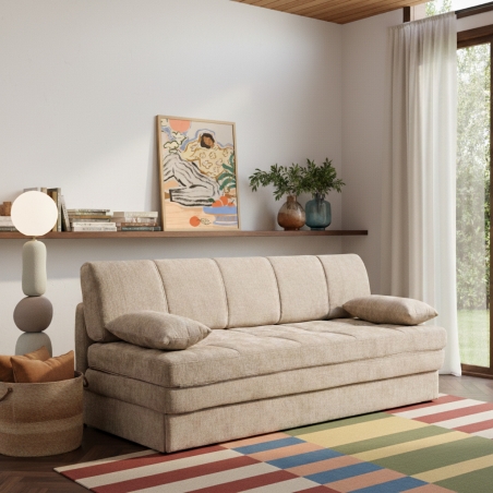 Banquette LUMA convertible 3 places tissu chenille marron