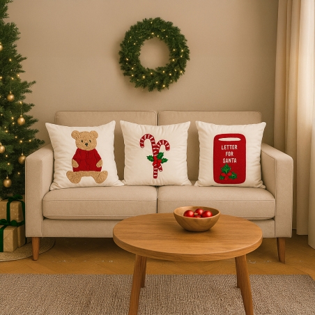 Lot de 3 coussins ITO 45x45cm avec motif de noël