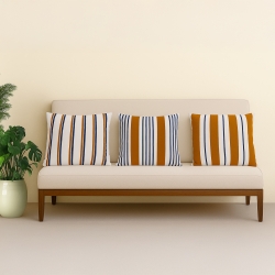 Lot de 3 coussins rectangulaire BLO 45x60cm en coton blanc rayures colorées