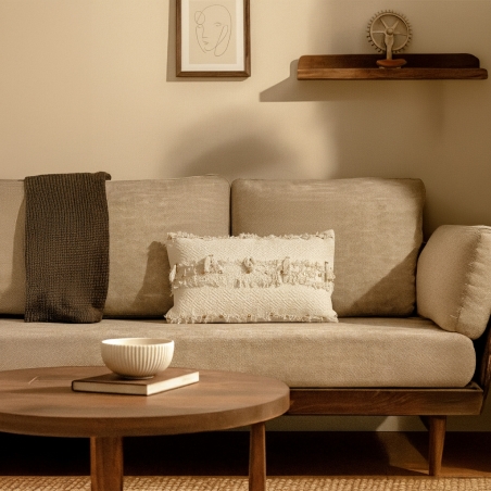 Coussin rectangulaire DOV 30x60cm en coton beige