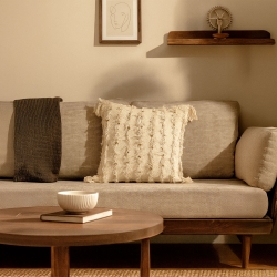 Coussin carré DOV 45x45cm en coton beige