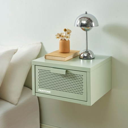 Table de chevet murale PANTONE métal vert amande 40cm