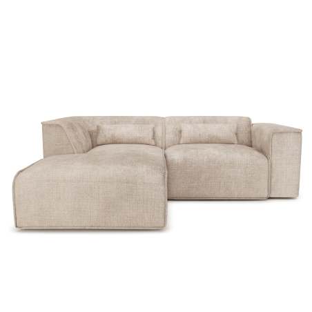 Canapé d'angle gauche fixe NUNA 4 places tissu taupe