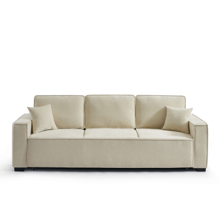 Canapé droit convertible GAVI 3 places tissu beige