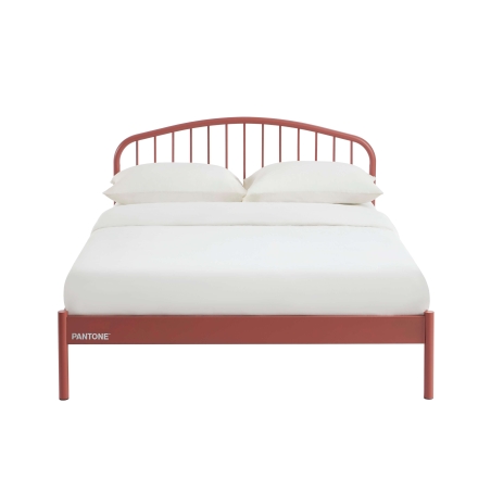 Lit PANTONE 140x190 métal terracotta sommier inclus