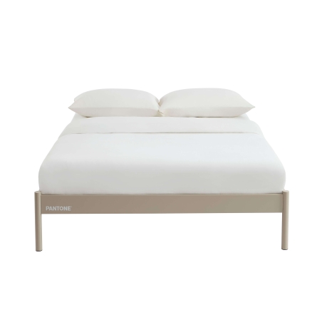 Lit PANTONE 140x190 métal taupe sommier inclus