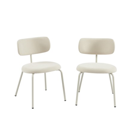 Lot de 2 chaises PANTONE tissu et pieds métal beige sable