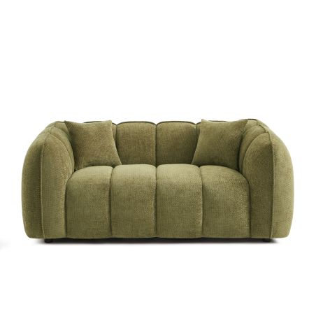 Canapé MATILDA 2 places tissu chenille vert