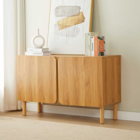 Buffet BRAGA effet chêne 2 portes 120cm