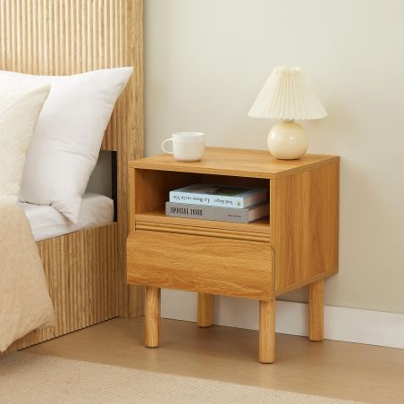 Table de chevet ORO effet chêne 1 tiroir