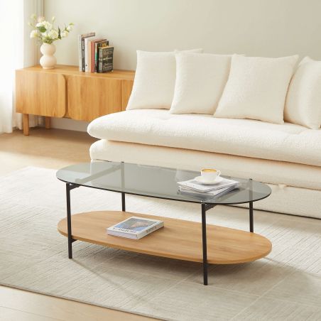 Table basse COSTA effet chêne