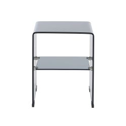 Lot de 2 tables de chevet GINZA verre trempé noir