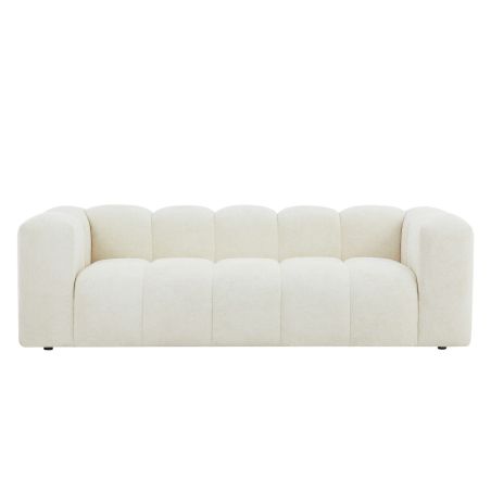 Canapé droit fixe TASTA 3 places tissu beige