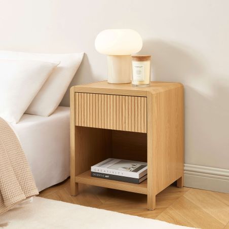 Lot 2 tables de chevet UTICA effet chêne