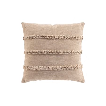 Coussin carré GAEL 45x45cm déhoussable en coton et polyester beige