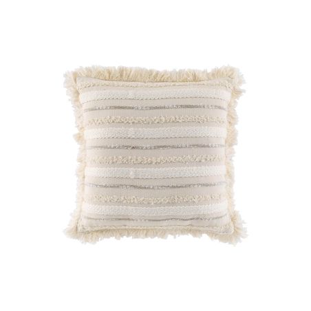 Coussin carré ESER 40x40cm déhoussable en coton tissé beige