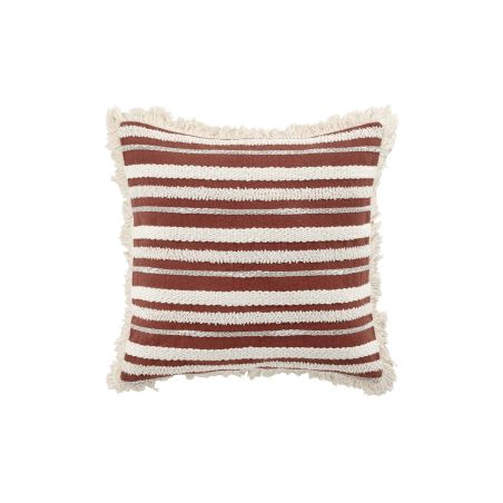 Coussin carré ESER 40x40cm déhoussable en coton tissé terracotta