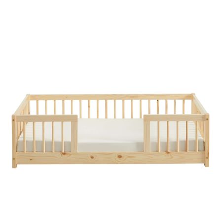 Lit enfant avec barrières EDEN 70x140 pin massif sommier inclus