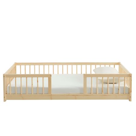 Lit enfant avec barrières EDEN pin massif 90x190 sommier inclus